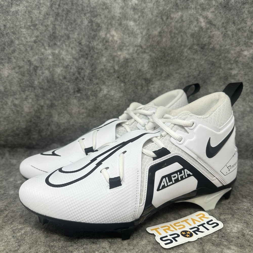 Nike Alpha Menace Pro 3 Football Cleats Mens Size 10.5 White Black CT6649-100